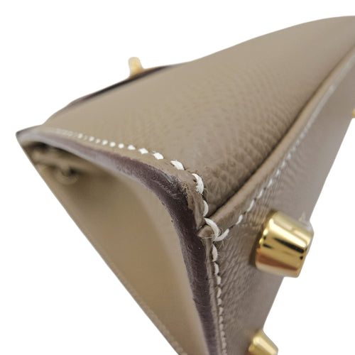 Sellier Kelly 25 Etoupe in Epsom Gold hardware