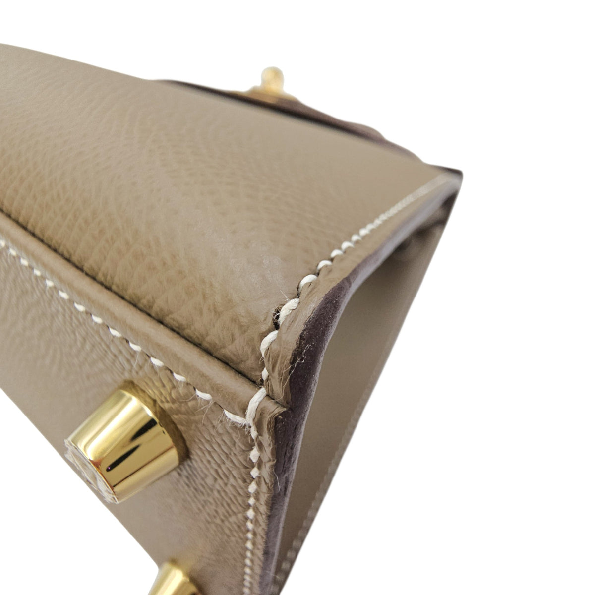 Sellier Kelly 25 Etoupe in Epsom Gold hardware