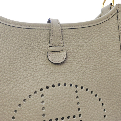 Evelyne short Mini Beige Marfa in Clemence Gold hardware