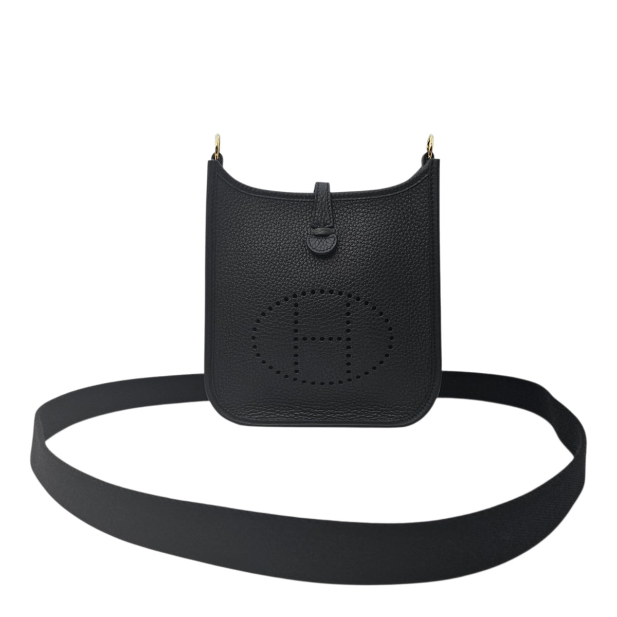Evelyne Mini Noir in Clemence Gold hardware