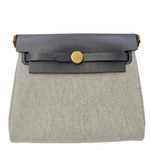 Herbag Mini Ardoise/Ecru-Ardoise in Vache Hunter/Toile H Viking Gold hardware