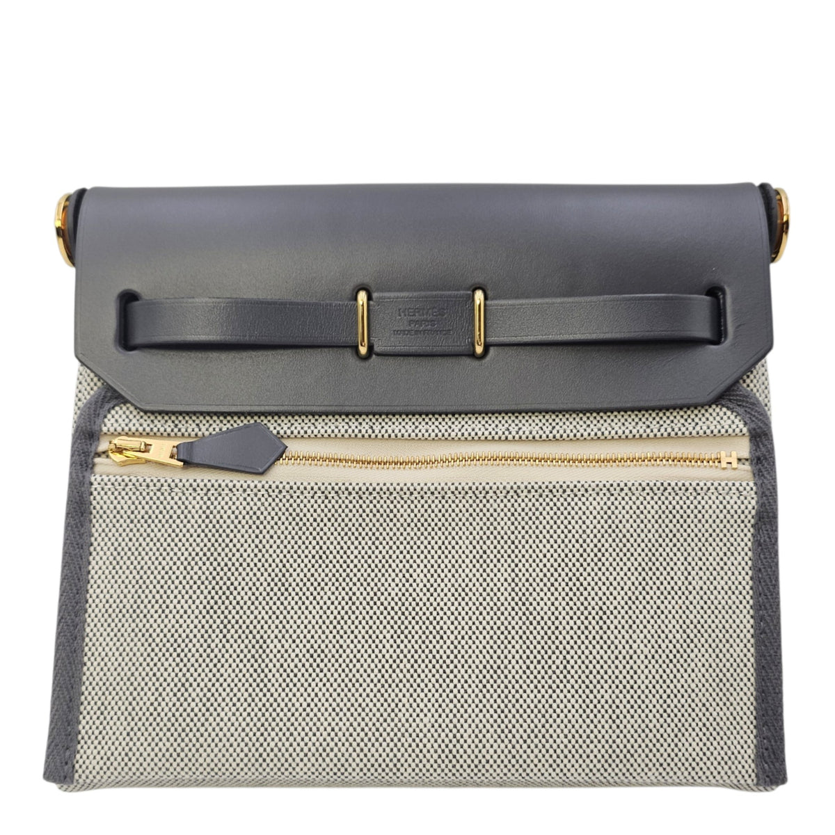 Herbag Mini Ardoise/Ecru-Ardoise in Vache Hunter/Toile H Viking Gold hardware