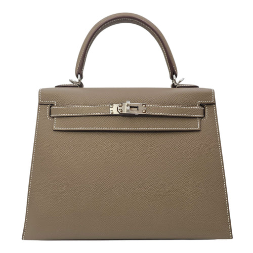 Sellier Kelly 25 Etoupe in Epsom Palladium hardware