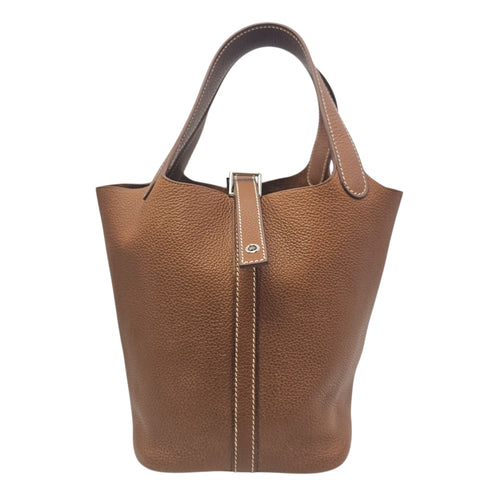 Picotin 18 Fauve in Barenia Faubourg Palladium hardware