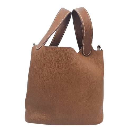 Picotin 18 Fauve in Barenia Faubourg Palladium hardware