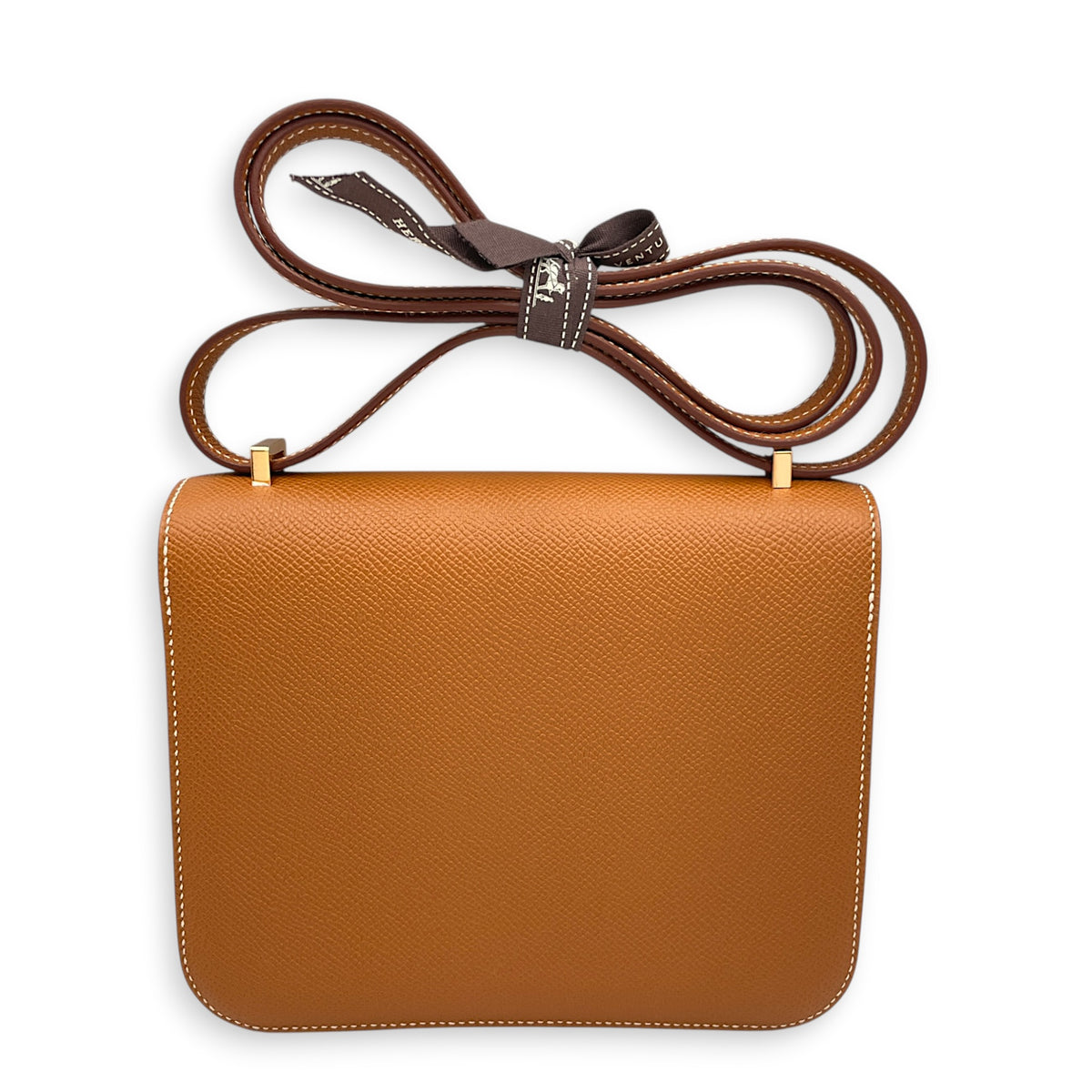 Constance Mirror 18 Gold in Epsom Rose Gold hardware