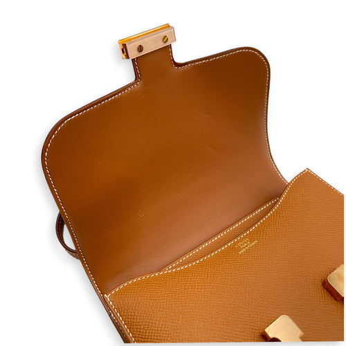 Constance Mirror 18 Gold in Epsom Rose Gold hardware
