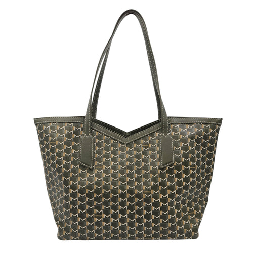 M Cabas Small Green Tote Bag in Coated Canvas