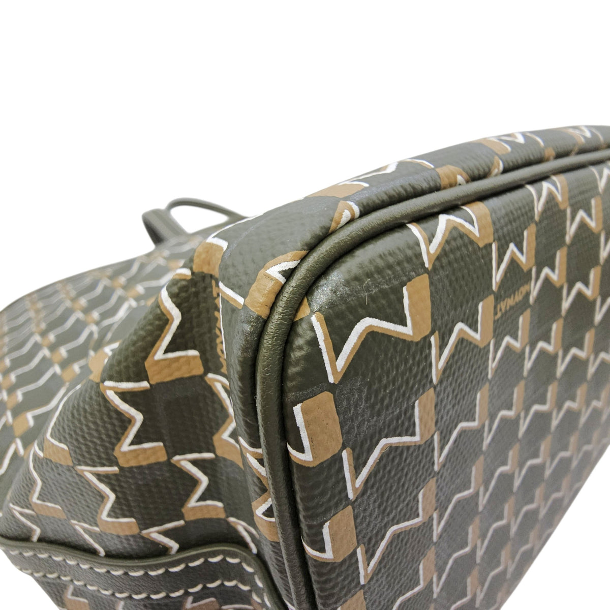 M Cabas Small Green Tote Bag in Coated Canvas