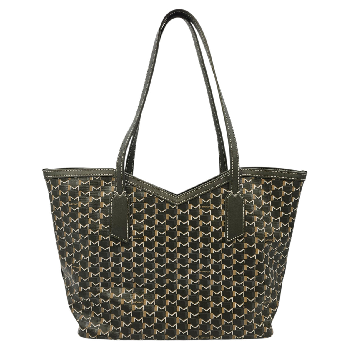 M Cabas Small Green Tote Bag in Coated Canvas