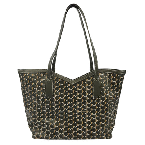M Cabas Small Green Tote Bag in Coated Canvas