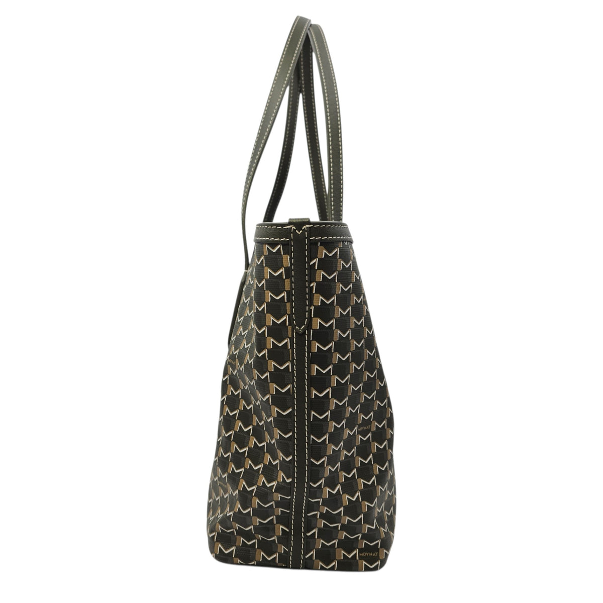 M Cabas Small Green Tote Bag in Coated Canvas