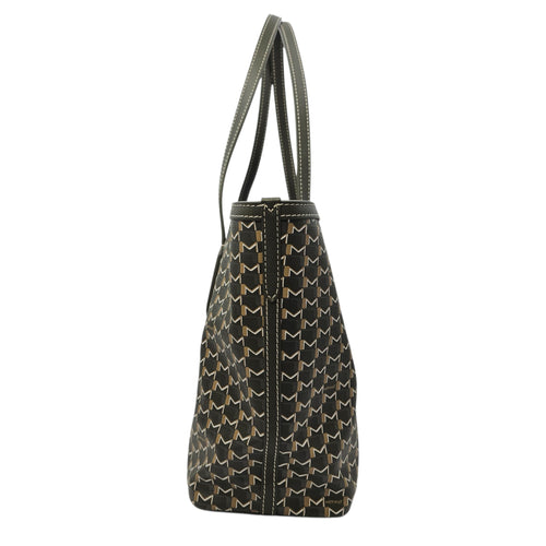 M Cabas Small Green Tote Bag in Coated Canvas