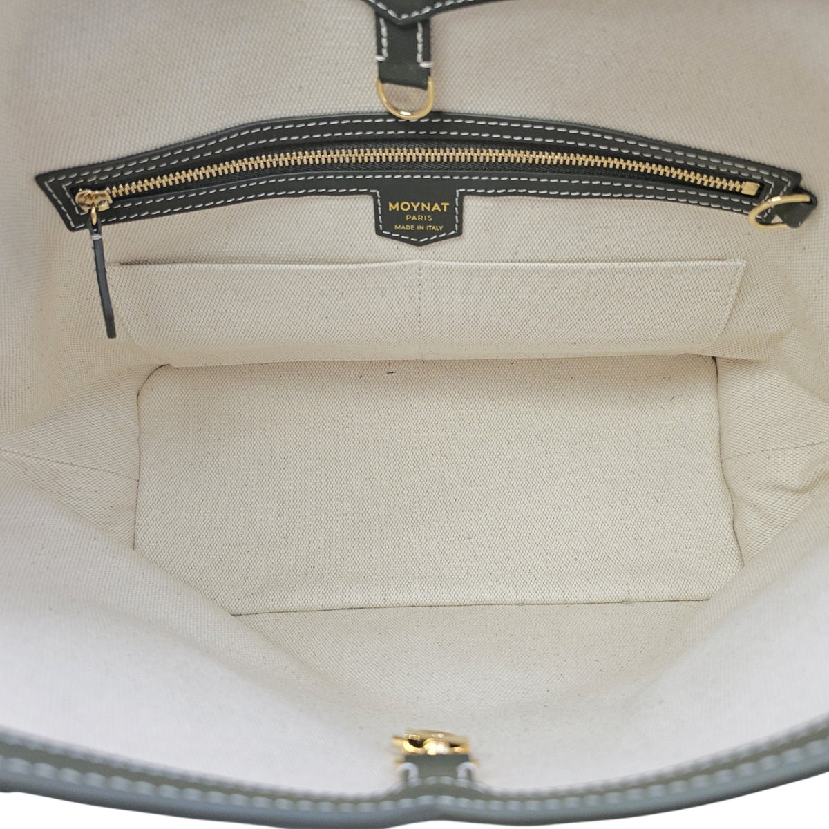 M Cabas Small Green Tote Bag in Coated Canvas