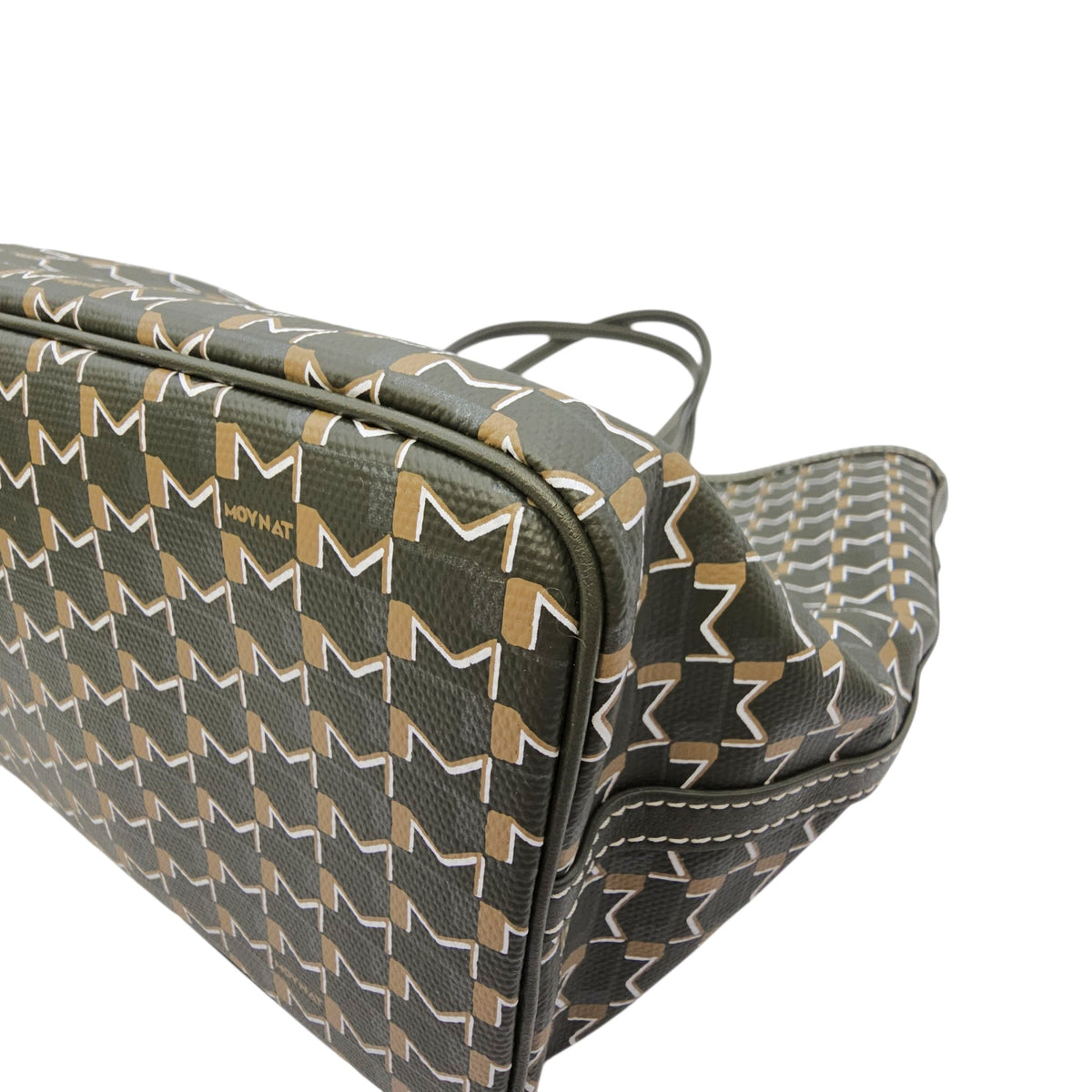 M Cabas Small Green Tote Bag in Coated Canvas