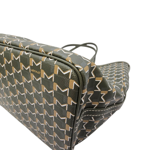 M Cabas Small Green Tote Bag in Coated Canvas