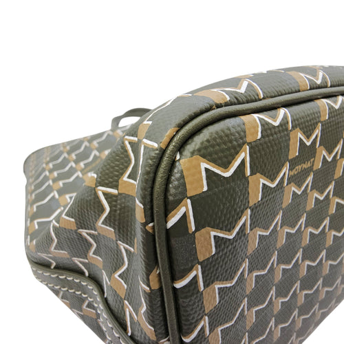 M Cabas Small Green Tote Bag in Coated Canvas