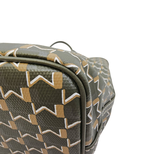 M Cabas Small Green Tote Bag in Coated Canvas