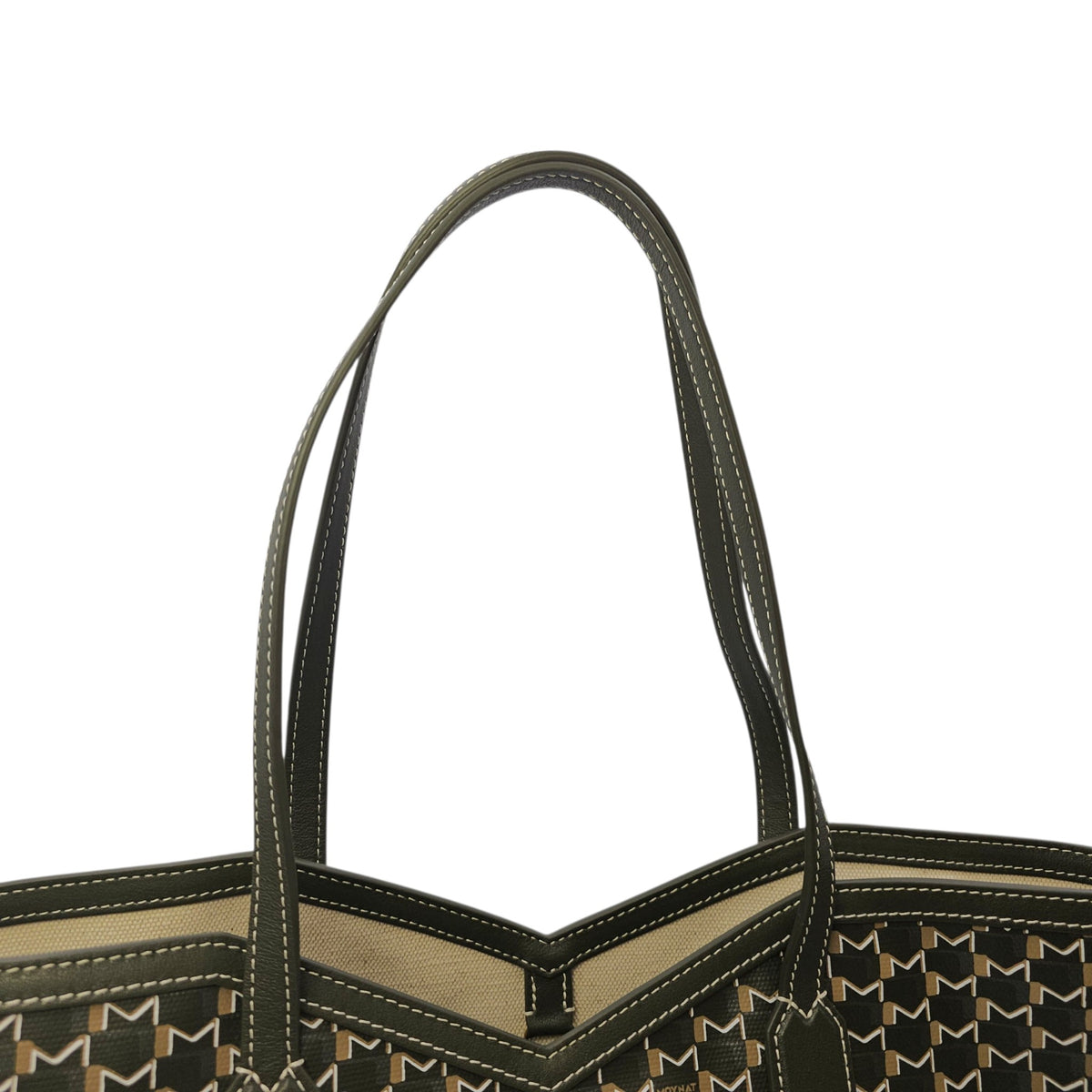 M Cabas Small Green Tote Bag in Coated Canvas