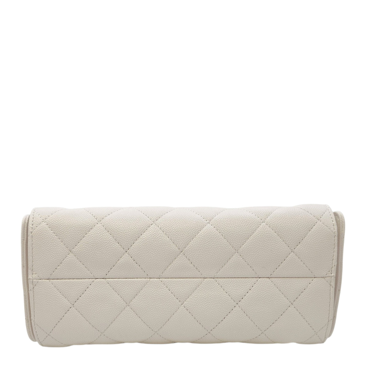 C25 Mini White Bucket Bag in Caviar Leather Gold hardware