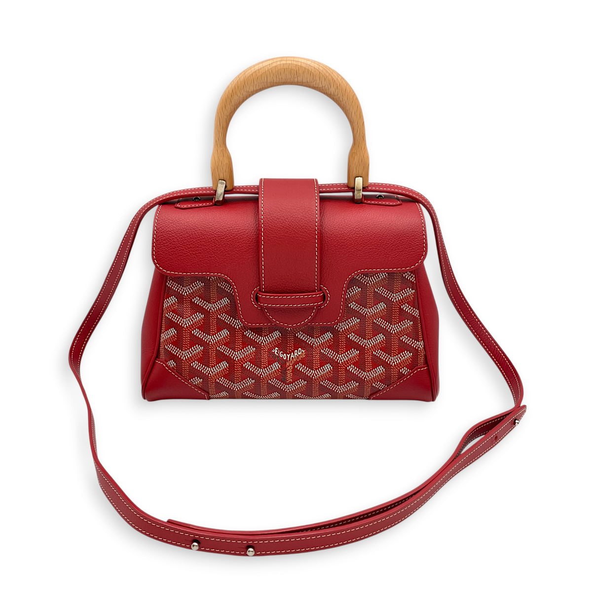 Mini Souple Saigon  Mini Red  Top Handle Bag in Coated Canvas Silver hardware