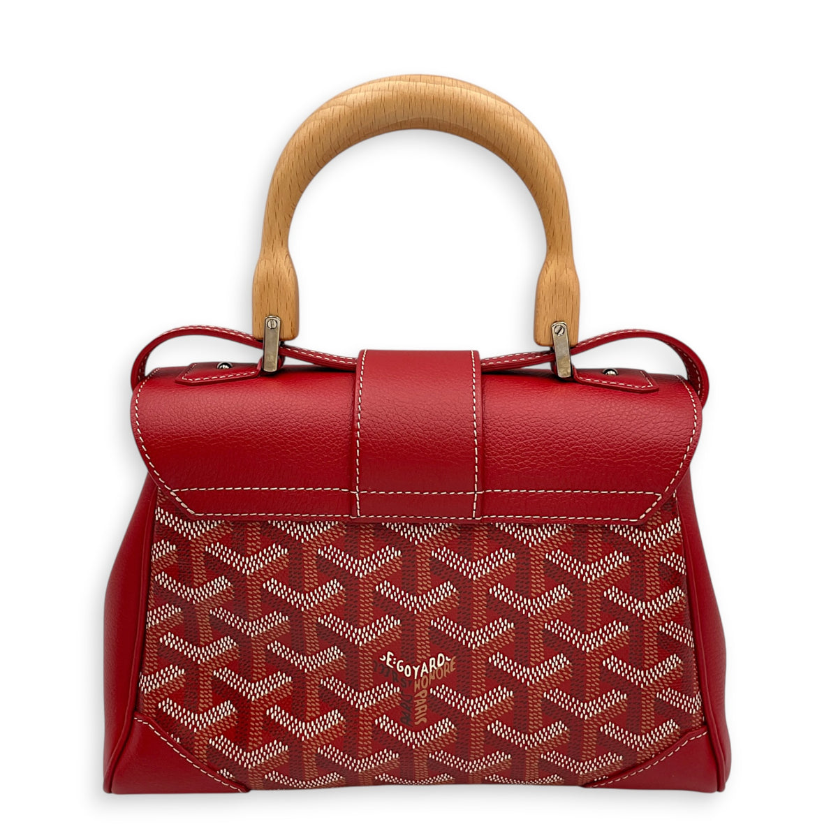 Mini Souple Saigon  Mini Red  Top Handle Bag in Coated Canvas Silver hardware