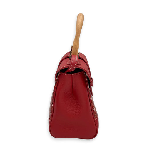 Mini Souple Saigon  Mini Red  Top Handle Bag in Coated Canvas Silver hardware