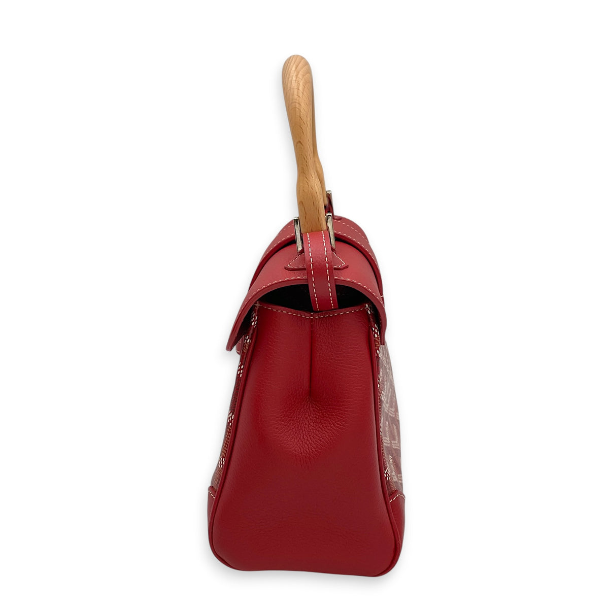 Mini Souple Saigon  Mini Red  Top Handle Bag in Coated Canvas Silver hardware