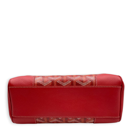 Mini Souple Saigon  Mini Red  Top Handle Bag in Coated Canvas Silver hardware