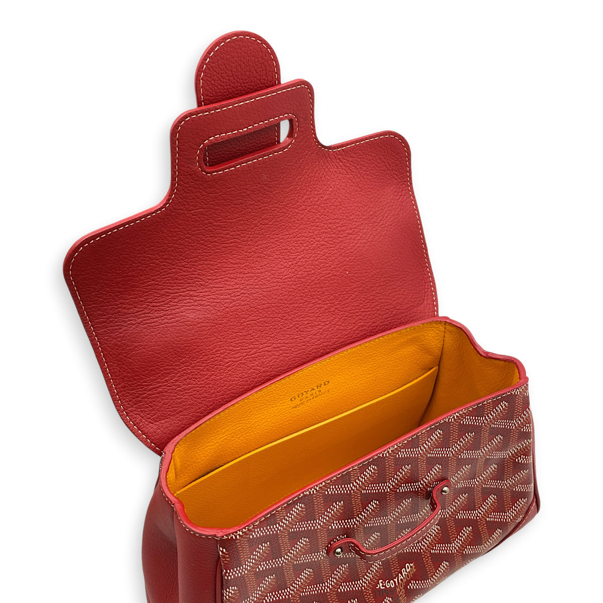 Mini Souple Saigon  Mini Red  Top Handle Bag in Coated Canvas Silver hardware