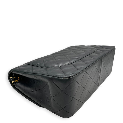 Classic Jumbo Black Shoulder Bag in Lambskin Gold hardware