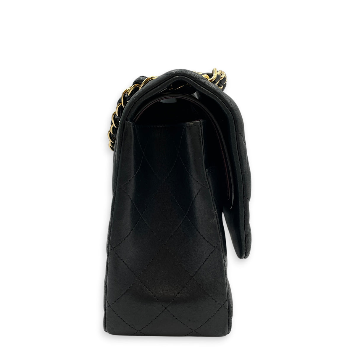 Classic Jumbo Black Shoulder Bag in Lambskin Gold hardware