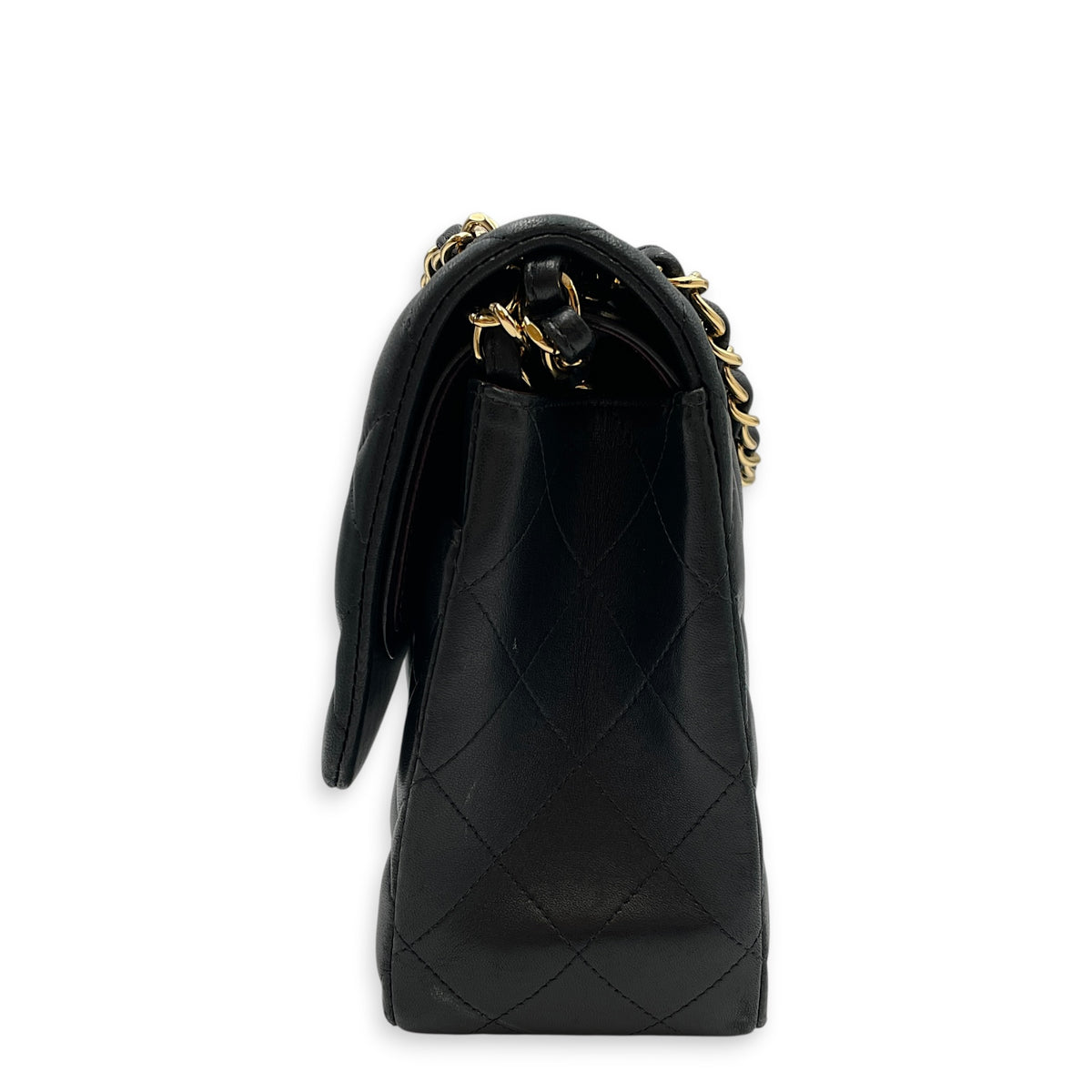 Classic Jumbo Black Shoulder Bag in Lambskin Gold hardware
