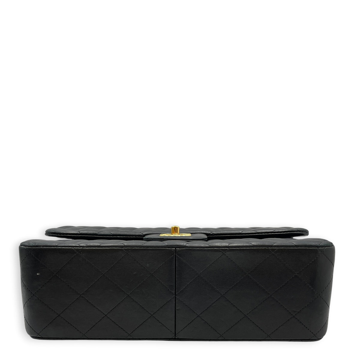 Classic Jumbo Black Shoulder Bag in Lambskin Gold hardware
