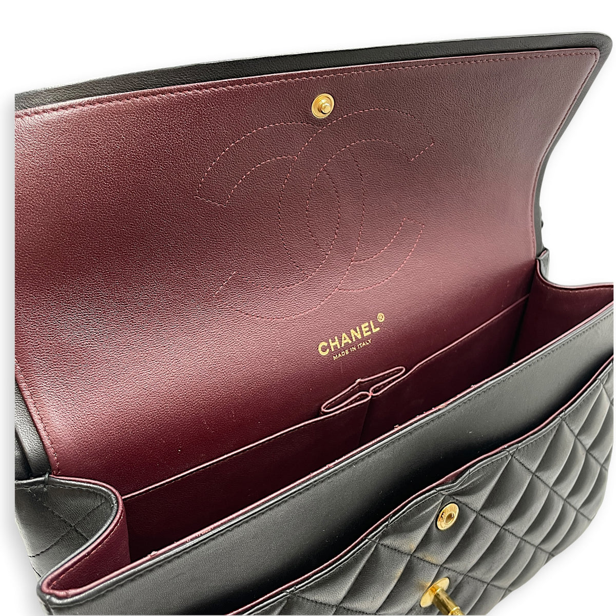 Classic Jumbo Black Shoulder Bag in Lambskin Gold hardware