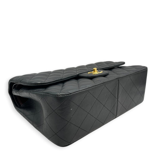 Classic Jumbo Black Shoulder Bag in Lambskin Gold hardware