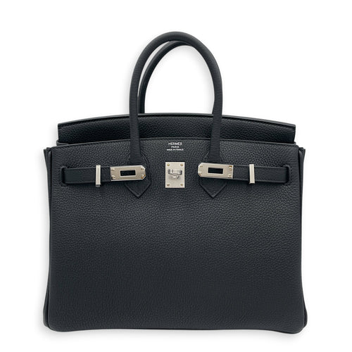 Birkin 25 Noir in Togo Palladium hardware