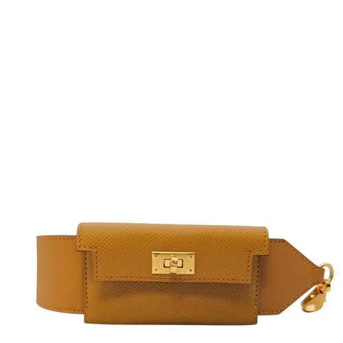 Kelly Pocket Bag Strap. 50mm by 70cm Sesame Bag Accessory in Epsom Gold hardware