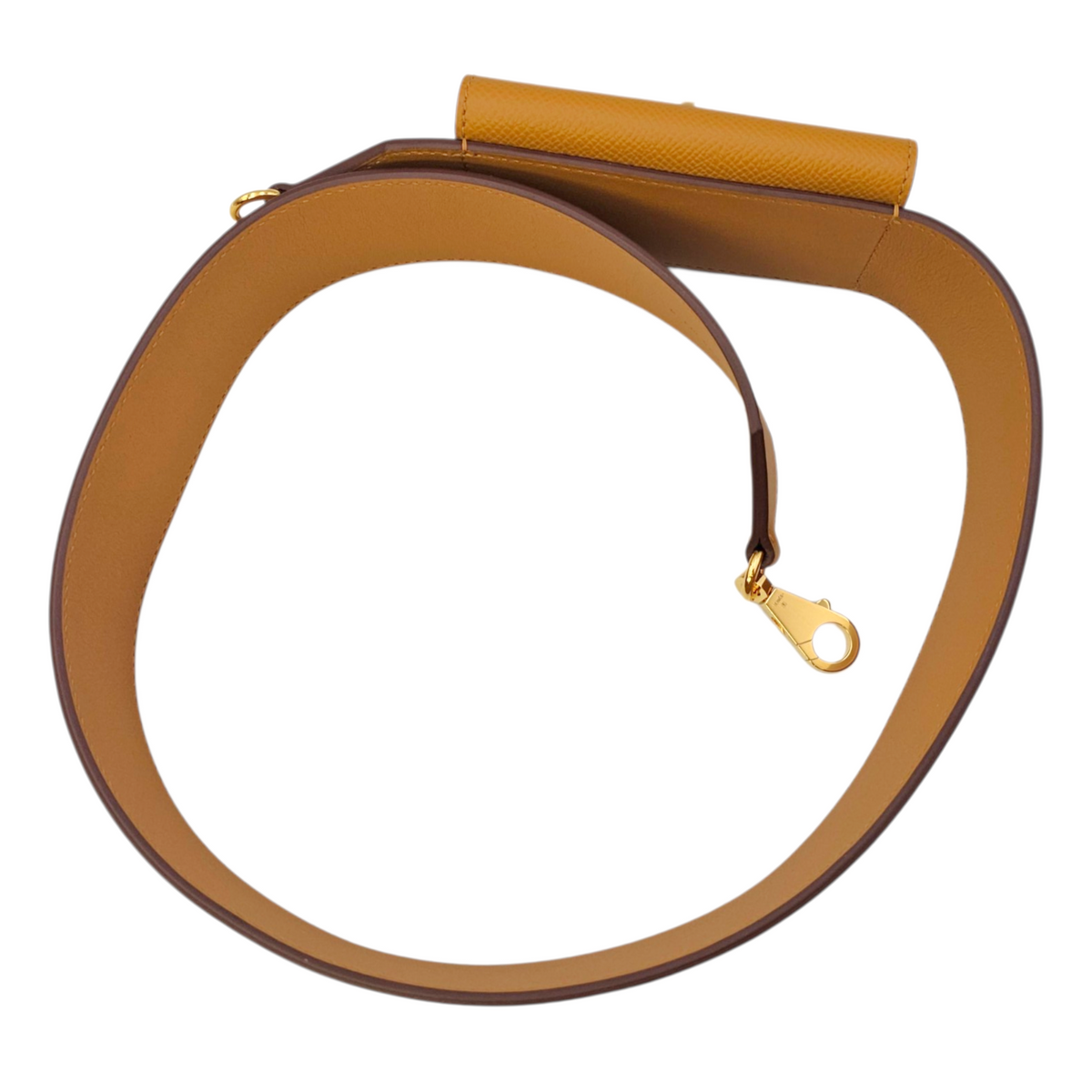 Kelly Pocket Bag Strap. 50mm by 70cm Sesame Bag Accessory in Epsom Gold hardware