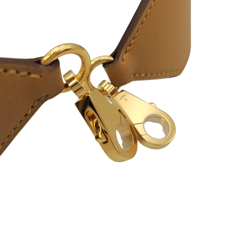 Kelly Pocket Bag Strap. 50mm by 70cm Sesame Bag Accessory in Epsom Gold hardware