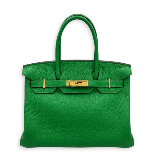 Birkin 30 Vert Bambou in Togo Gold hardware