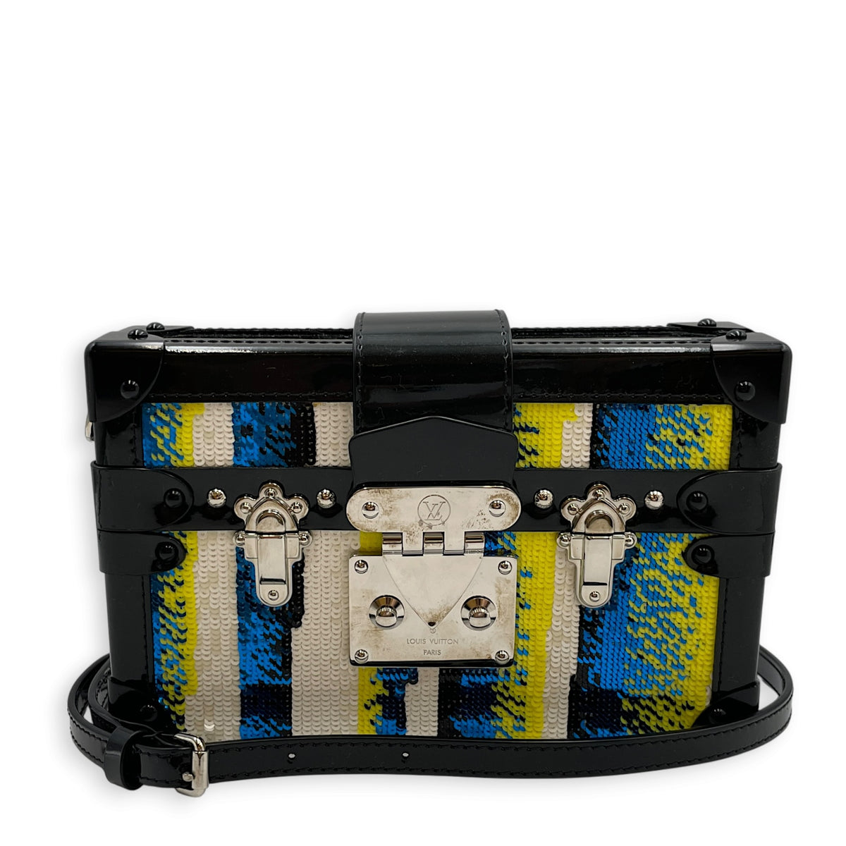 Petite Malle Souple Multi-colour Clutch in Sequins Silver hardware