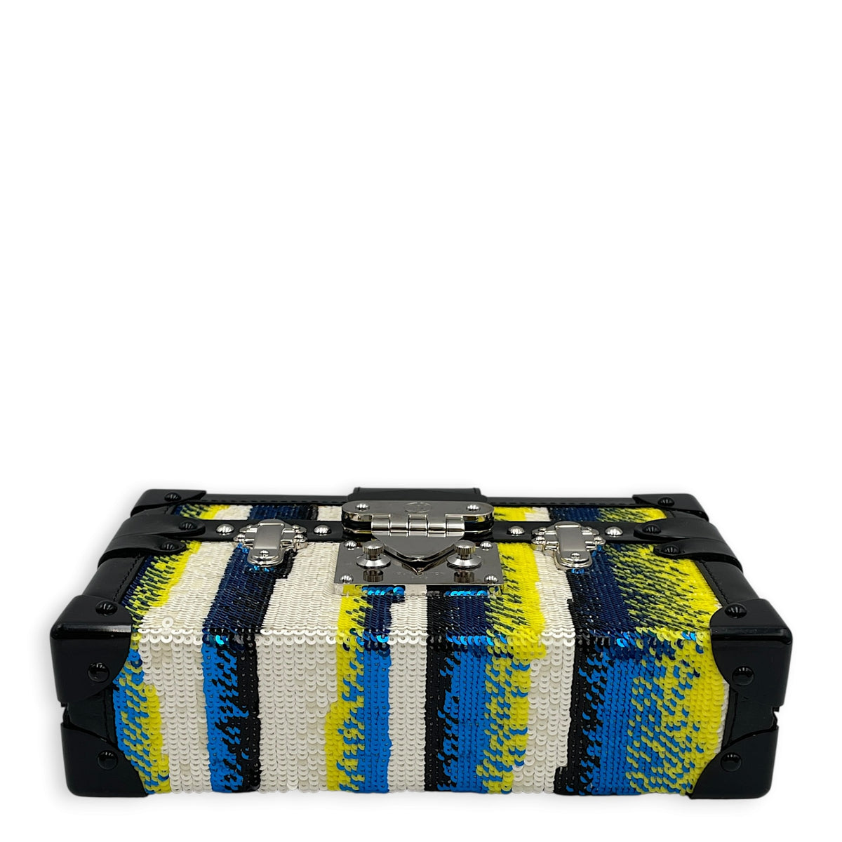 Petite Malle Souple Multi-colour Clutch in Sequins Silver hardware