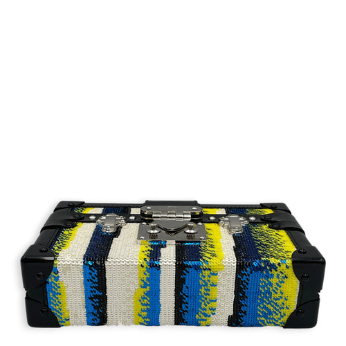 Petite Malle Souple Multi-colour Clutch in Sequins Silver hardware