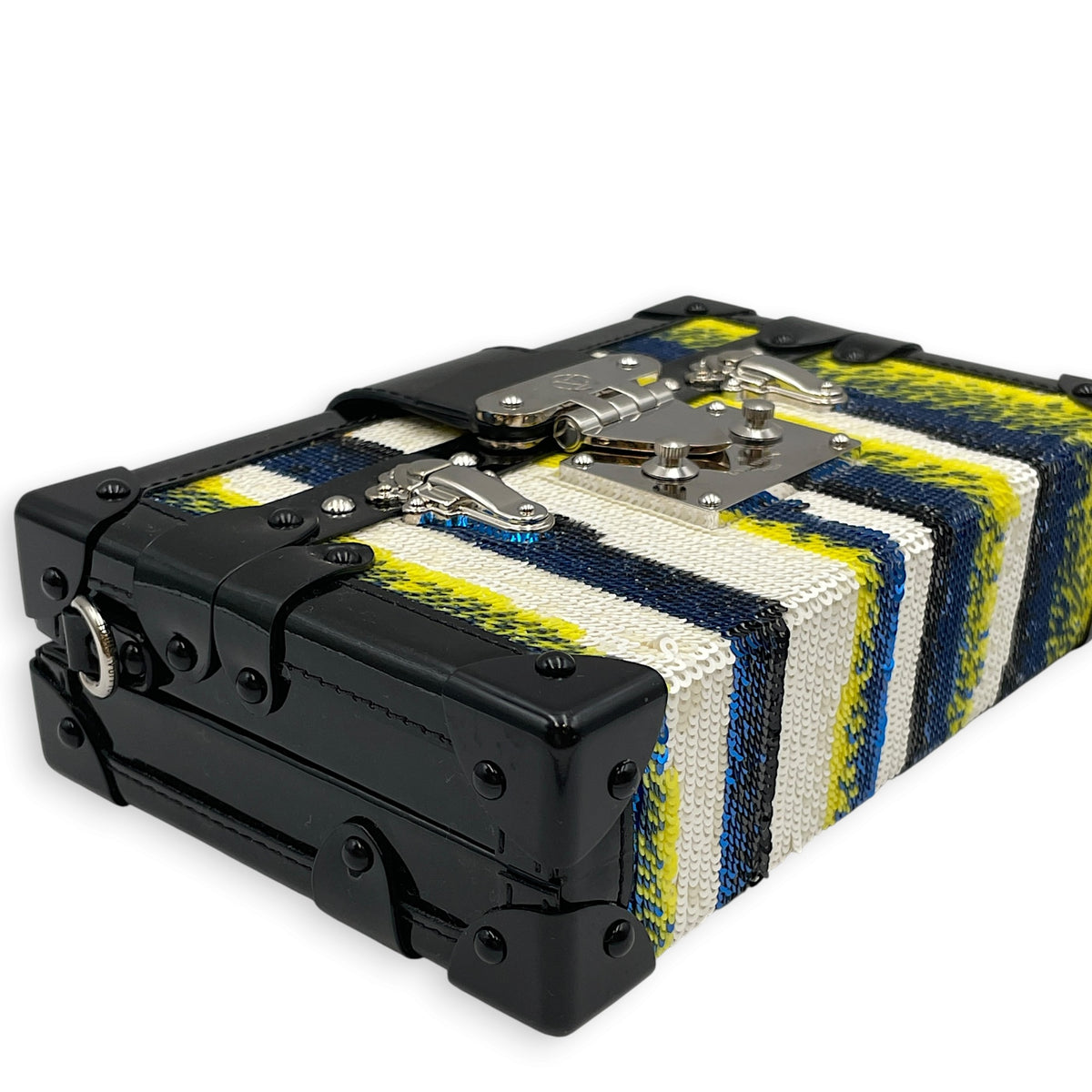 Petite Malle Souple Multi-colour Clutch in Sequins Silver hardware