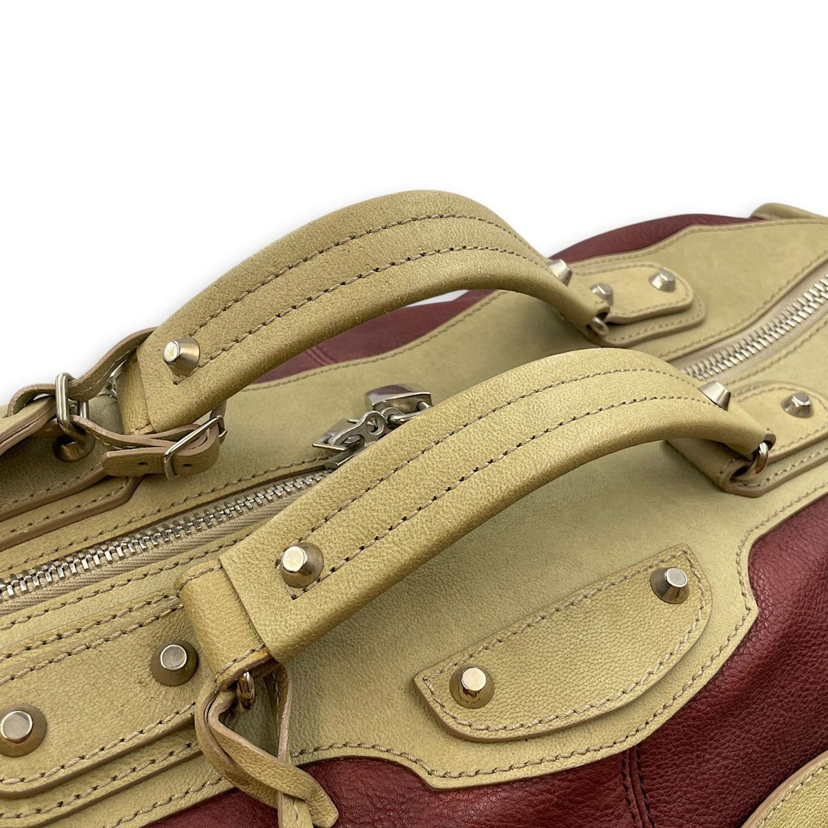 Vintage Motorcycle Garment Travel  Multi-colour Tote Bag in Calfskin Silver hardware