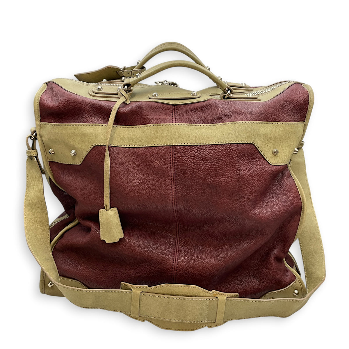 Vintage Motorcycle Garment Travel  Multi-colour Tote Bag in Calfskin Silver hardware