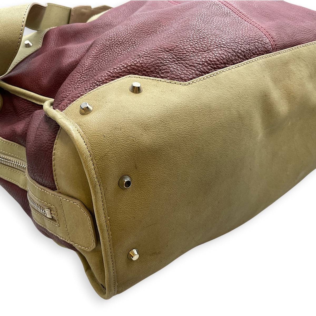 Vintage Motorcycle Garment Travel  Multi-colour Tote Bag in Calfskin Silver hardware