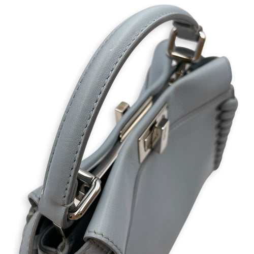 Peekaboo Mini Blue Top Handle Bag in Nappa Leather Silver hardware