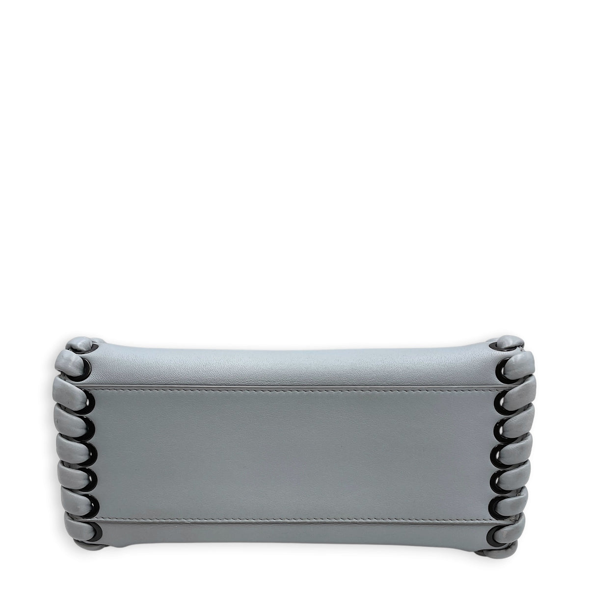 Peekaboo Mini Blue Top Handle Bag in Nappa Leather Silver hardware